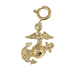 Yellow Gold-plated Silver Marine Corps Logo Pendant