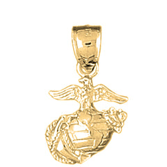 Yellow Gold-plated Silver Marine Corps Logo Pendant