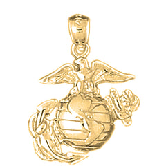 Yellow Gold-plated Silver Marine Corps Logo Pendant