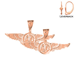 14K or 18K Gold United States Navy Earrings