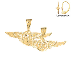 14K or 18K Gold United States Navy Earrings