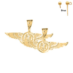 14K or 18K Gold United States Navy Earrings
