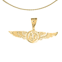 Sterling Silver United States Navy Pendant (Rhodium or Yellow Gold-plated)