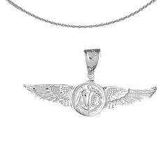 Sterling Silver United States Navy Pendant (Rhodium or Yellow Gold-plated)