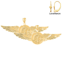 14K or 18K Gold United States Navy Earrings