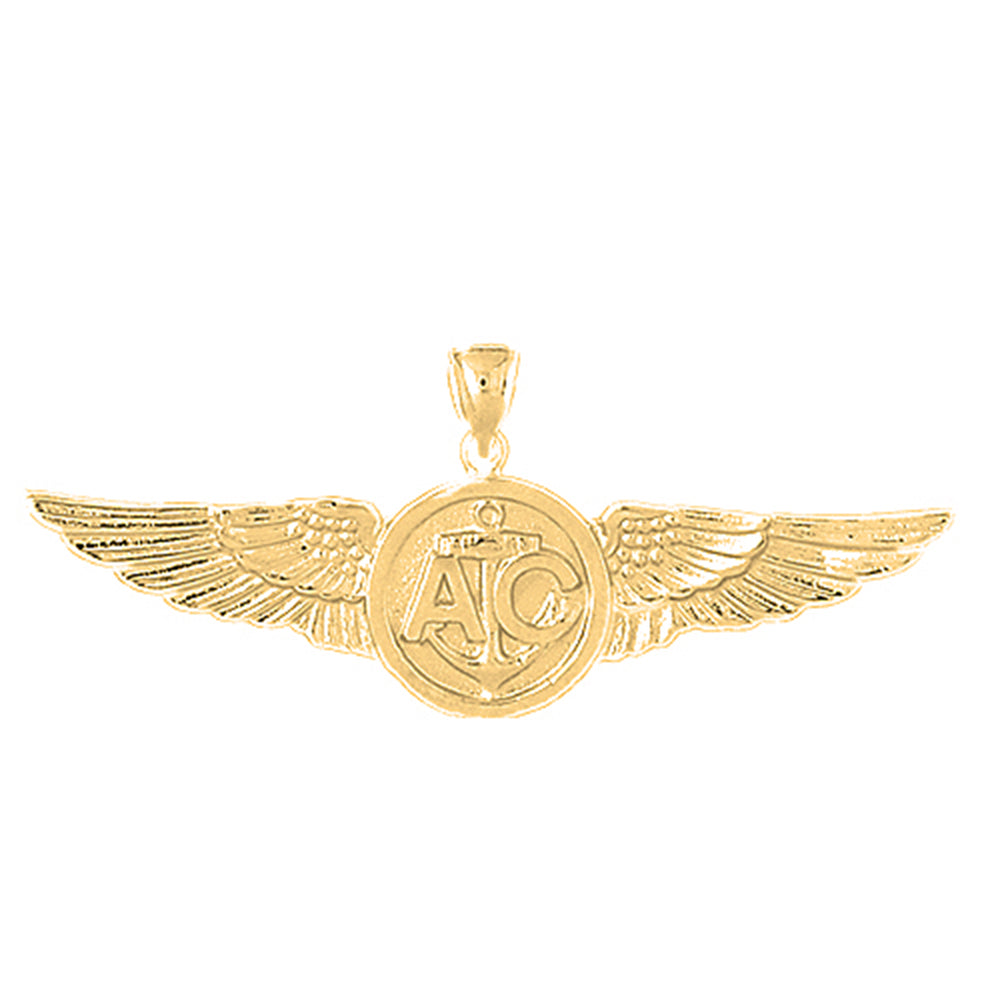 Yellow Gold-plated Silver United States Navy Pendant