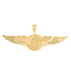 Yellow Gold-plated Silver United States Navy Pendant