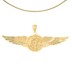 Sterling Silver United States Navy Pendant (Rhodium or Yellow Gold-plated)