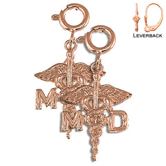 14K or 18K Gold United States Navy Earrings