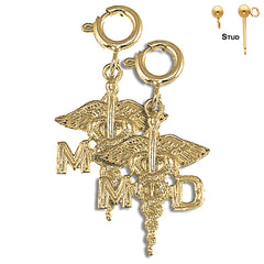 14K or 18K Gold United States Navy Earrings