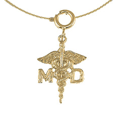 Sterling Silver United States Navy Pendant (Rhodium or Yellow Gold-plated)