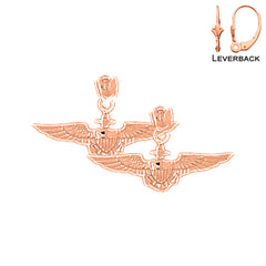 14K or 18K Gold United States Navy Earrings