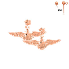 14K or 18K Gold United States Navy Earrings