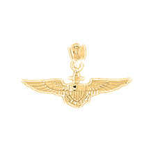 Yellow Gold-plated Silver United States Navy Pendant