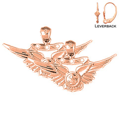 14K or 18K Gold United States Navy Earrings