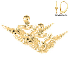 14K or 18K Gold United States Navy Earrings