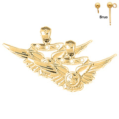 14K or 18K Gold United States Navy Earrings
