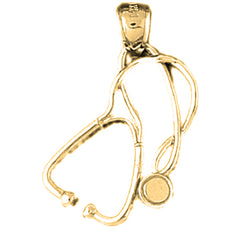 Yellow Gold-plated Silver Stethoscope Pendant