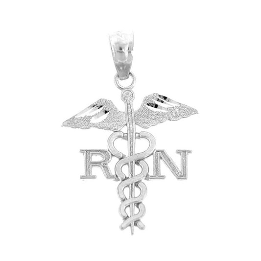 Sterling Silver Rn Registered Nurse Pendant