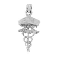 Sterling Silver Rn Registered Nurse Pendant