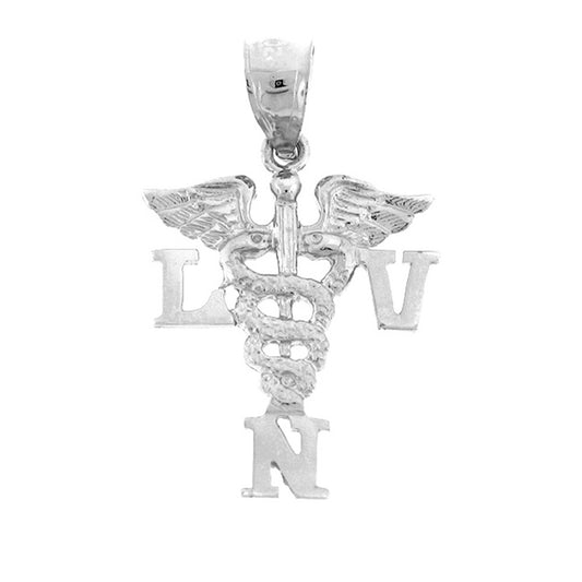 Sterling Silver Lvn Licensed Vocational Nurse Pendant