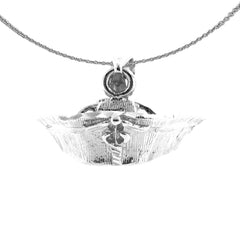 Sterling Silver Nurses Hat Pendant (Rhodium or Yellow Gold-plated)