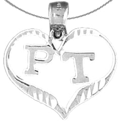 Sterling Silver Pt Physical Therapy Pendant (Rhodium or Yellow Gold-plated)