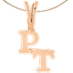 Colgante de fisioterapia PT de oro de 14 quilates o 18 quilates