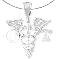 Sterling Silver Ot Occupational Therapist Pendant (Rhodium or Yellow Gold-plated)