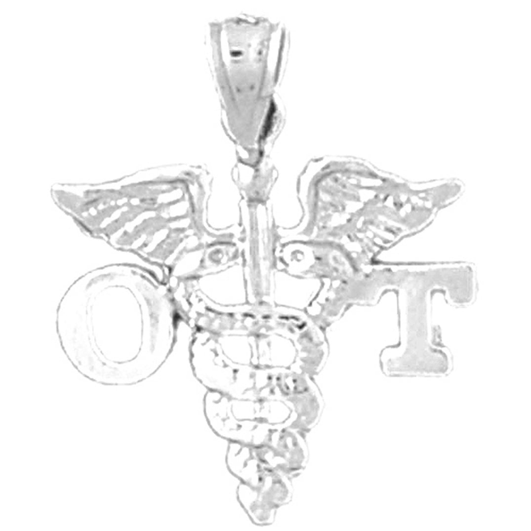 Sterling Silver Ot Occupational Therapist Pendant