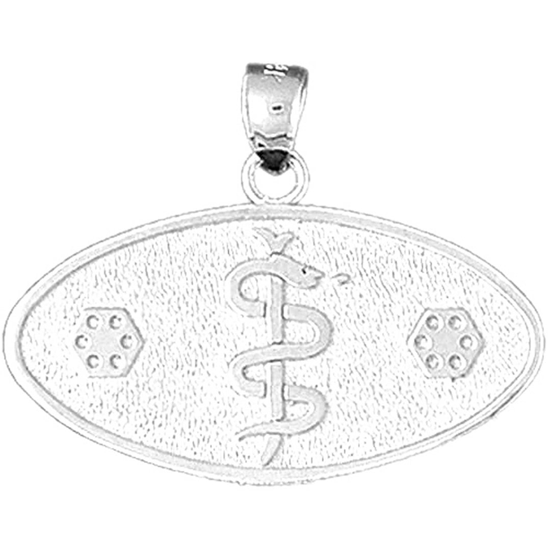 Sterling Silver Medical Alert Cadeusus Pendant