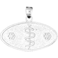 Sterling Silver Medical Alert Cadeusus Pendant