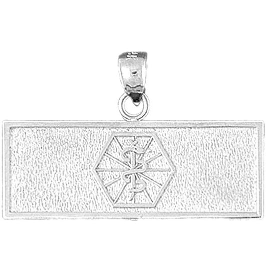Sterling Silver Medical Alert Cadeusus Pendant