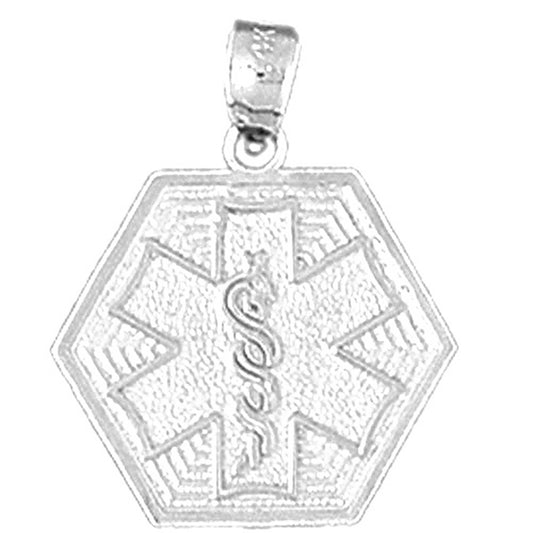 Sterling Silver Medical Alert Cadeusus Pendant