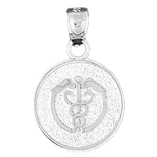 Sterling Silver Medical Alert Cadeusus Pendant