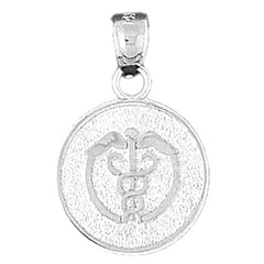 Sterling Silver Medical Alert Cadeusus Pendant