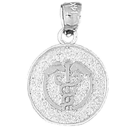 Sterling Silver Medical Alert Cadeusus Pendant