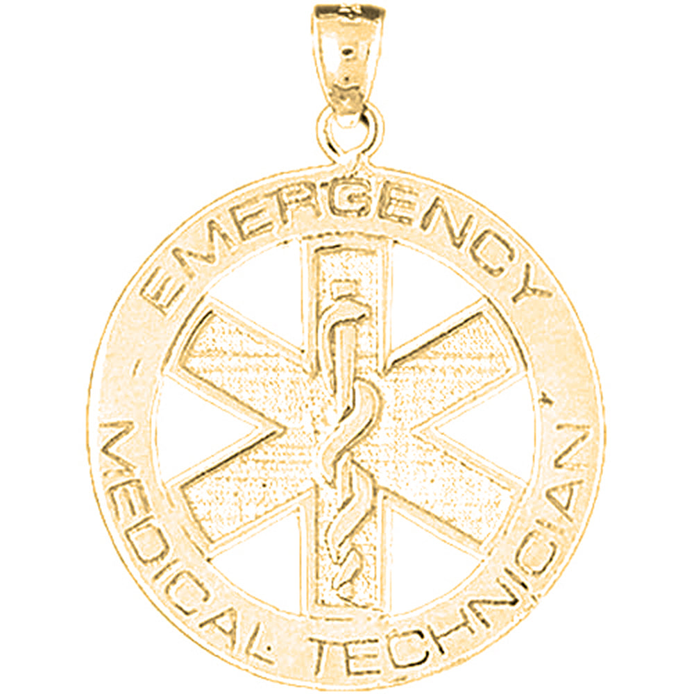 Yellow Gold-plated Silver Medical Alert Cadeusus Pendant