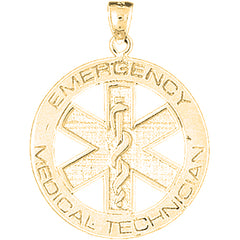 Yellow Gold-plated Silver Medical Alert Cadeusus Pendant