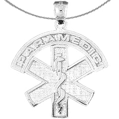 Sterling Silver Medical Alert Cadeusus Pendant (Rhodium or Yellow Gold-plated)