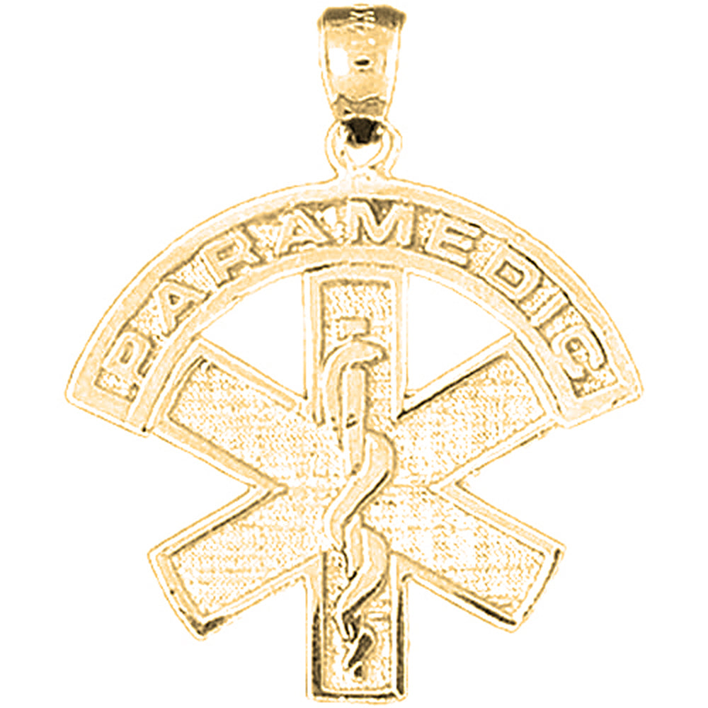 Yellow Gold-plated Silver Medical Alert Cadeusus Pendant