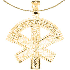 Sterling Silver Medical Alert Cadeusus Pendant (Rhodium or Yellow Gold-plated)