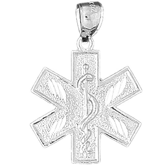 Sterling Silver Medical Alert Cadeusus Pendant