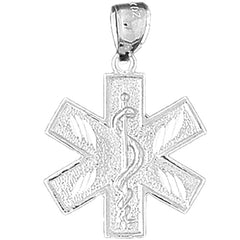 Sterling Silver Medical Alert Cadeusus Pendant