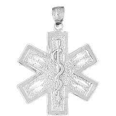 Sterling Silver Medical Alert Cadeusus Pendant