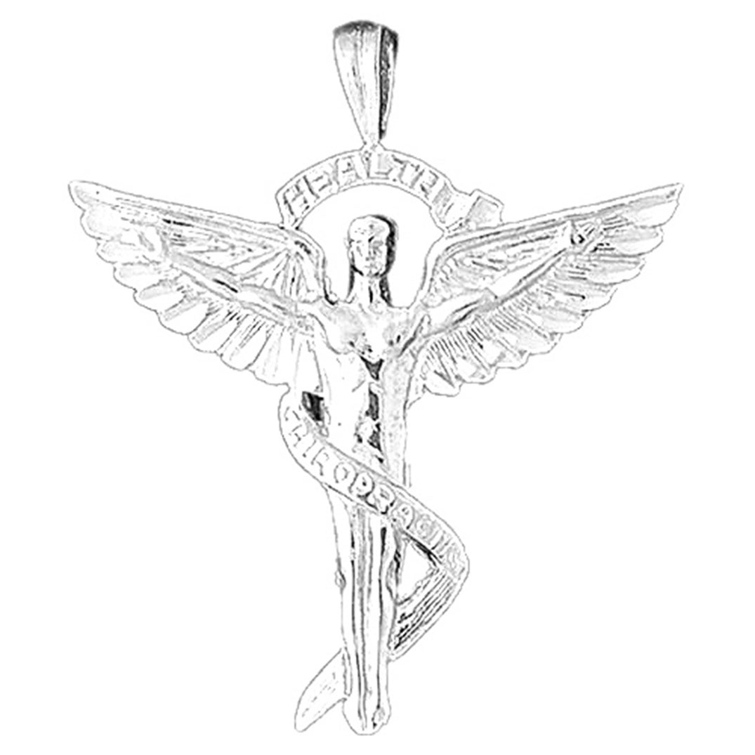 Sterling Silver Medical Alert Cadeusus Pendant