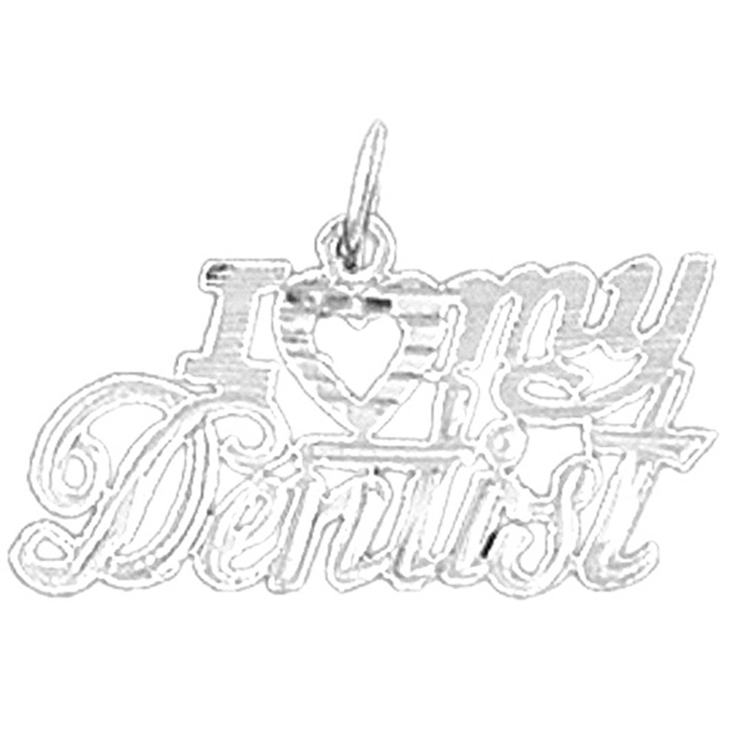 Sterling Silver I Love My Dentist Pendant