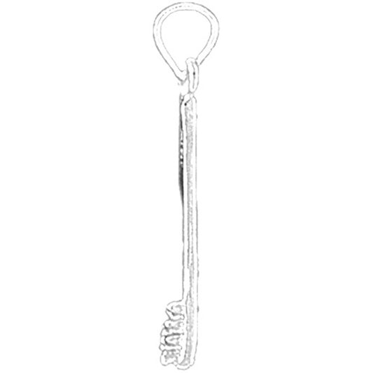 Sterling Silver 3D Toothbrush Pendant