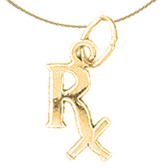 Sterling Silver Rx Mixing Bowl Pendant (Rhodium or Yellow Gold-plated)