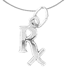 Sterling Silver Rx Mixing Bowl Pendant (Rhodium or Yellow Gold-plated)